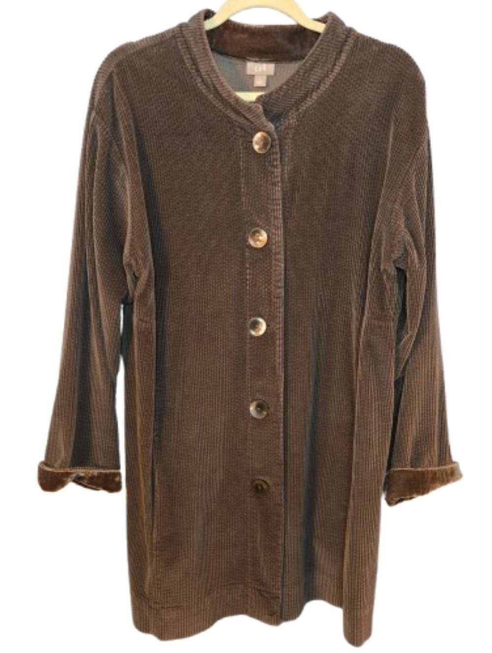 J. Jill Corduroy And Velvet Buttoned Tunic Jacket Size Large Tall